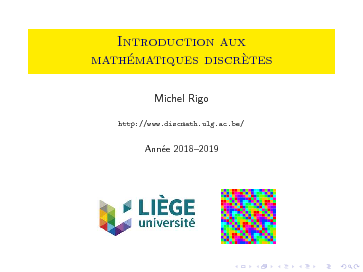 Introduction aux mathématiques discrètes