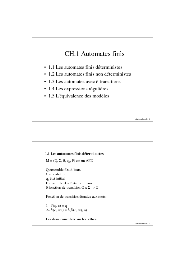 CH1 Automates finis