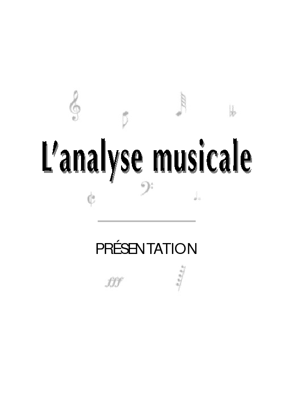 Analyse Musicale