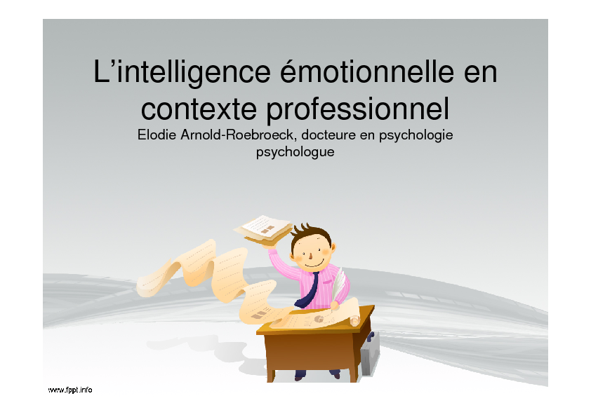 L'intelligence émotionnelle en contexte professionnel